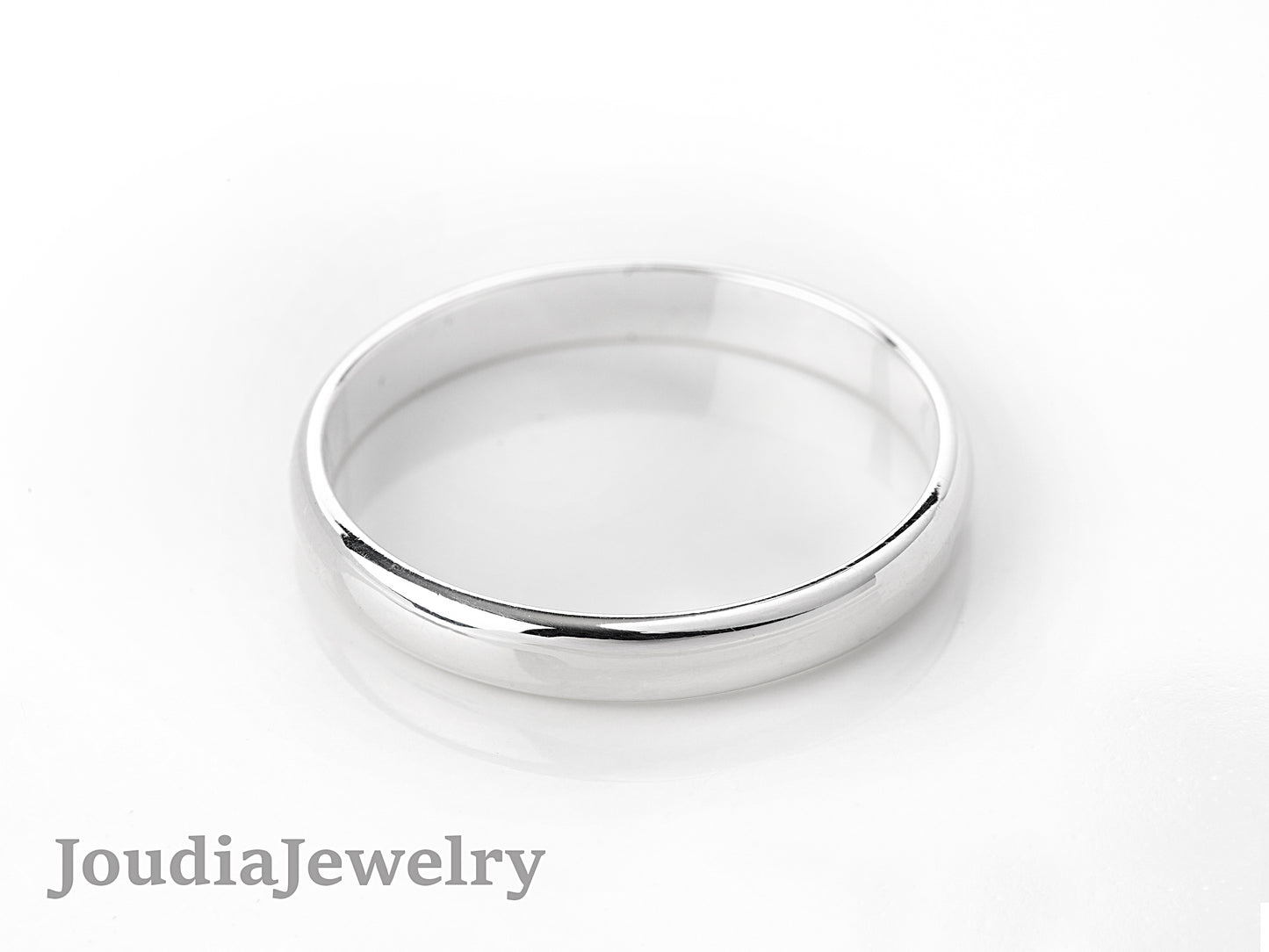 Men's Wedding Ring | Silver Round Band | Joudia Jewelry