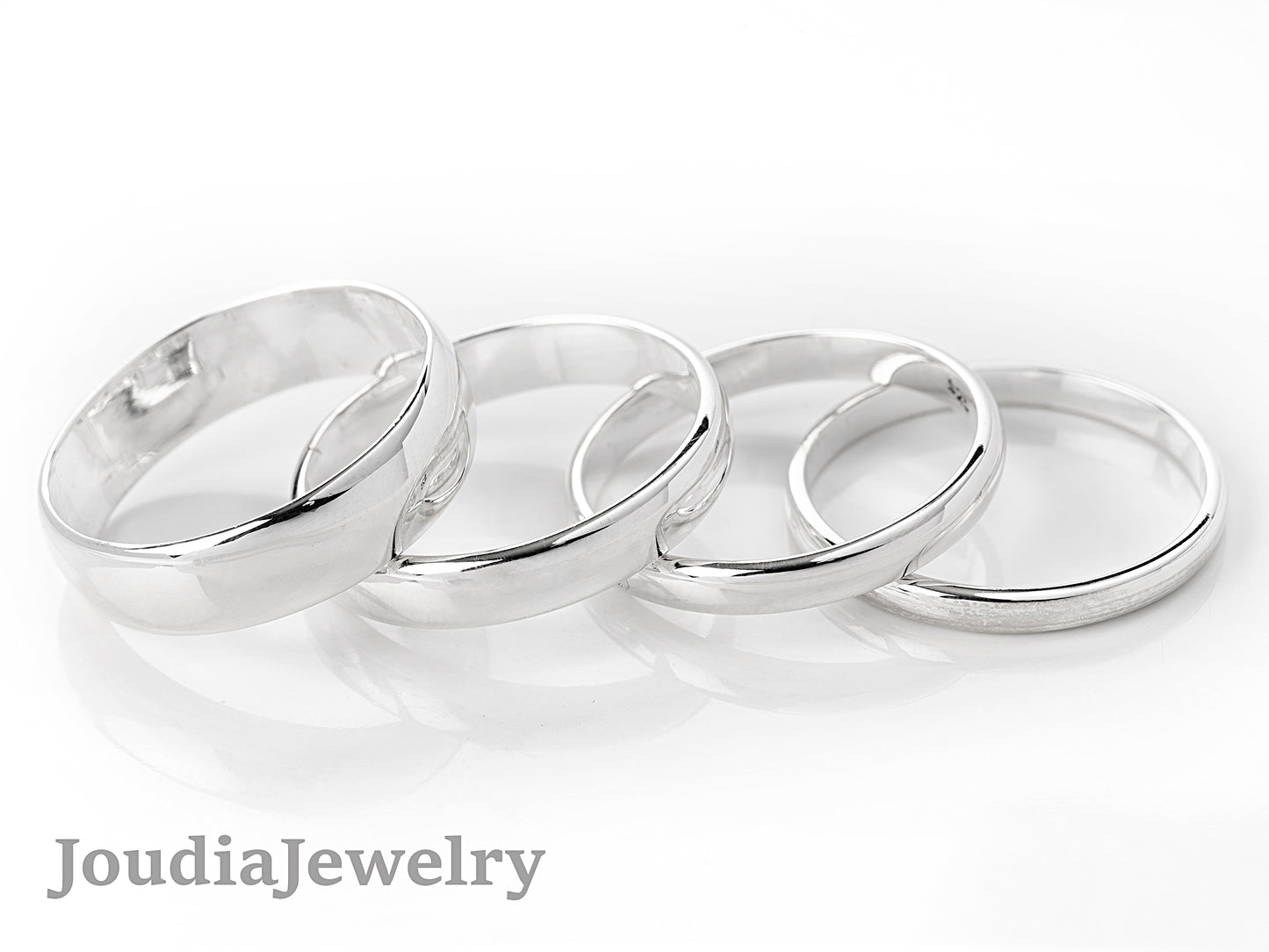 Men's Wedding Ring | Silver Round Band | Joudia Jewelry