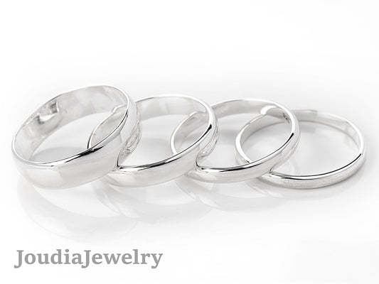 Men's Wedding Ring | Silver Round Band | Joudia Jewelry