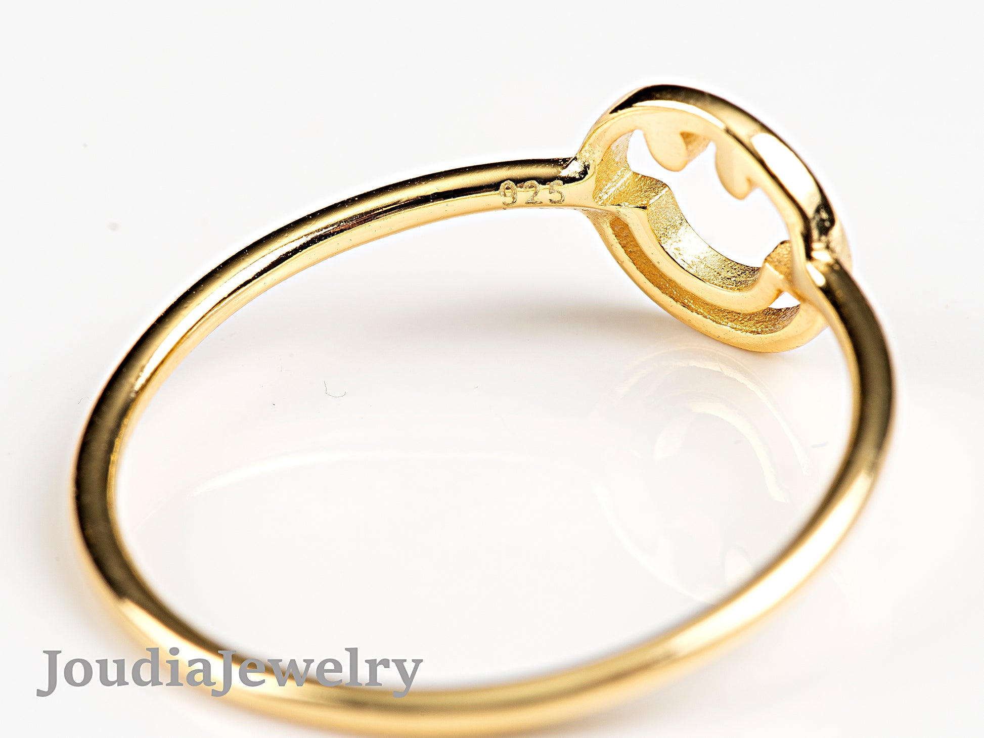 Gold Plated Face Ring | Smiley Face Ring | Joudia Jewelry