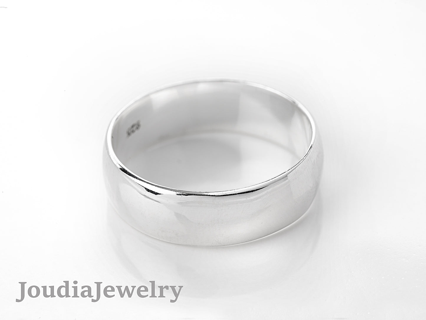 Men's Wedding Ring | Silver Round Band | Joudia Jewelry