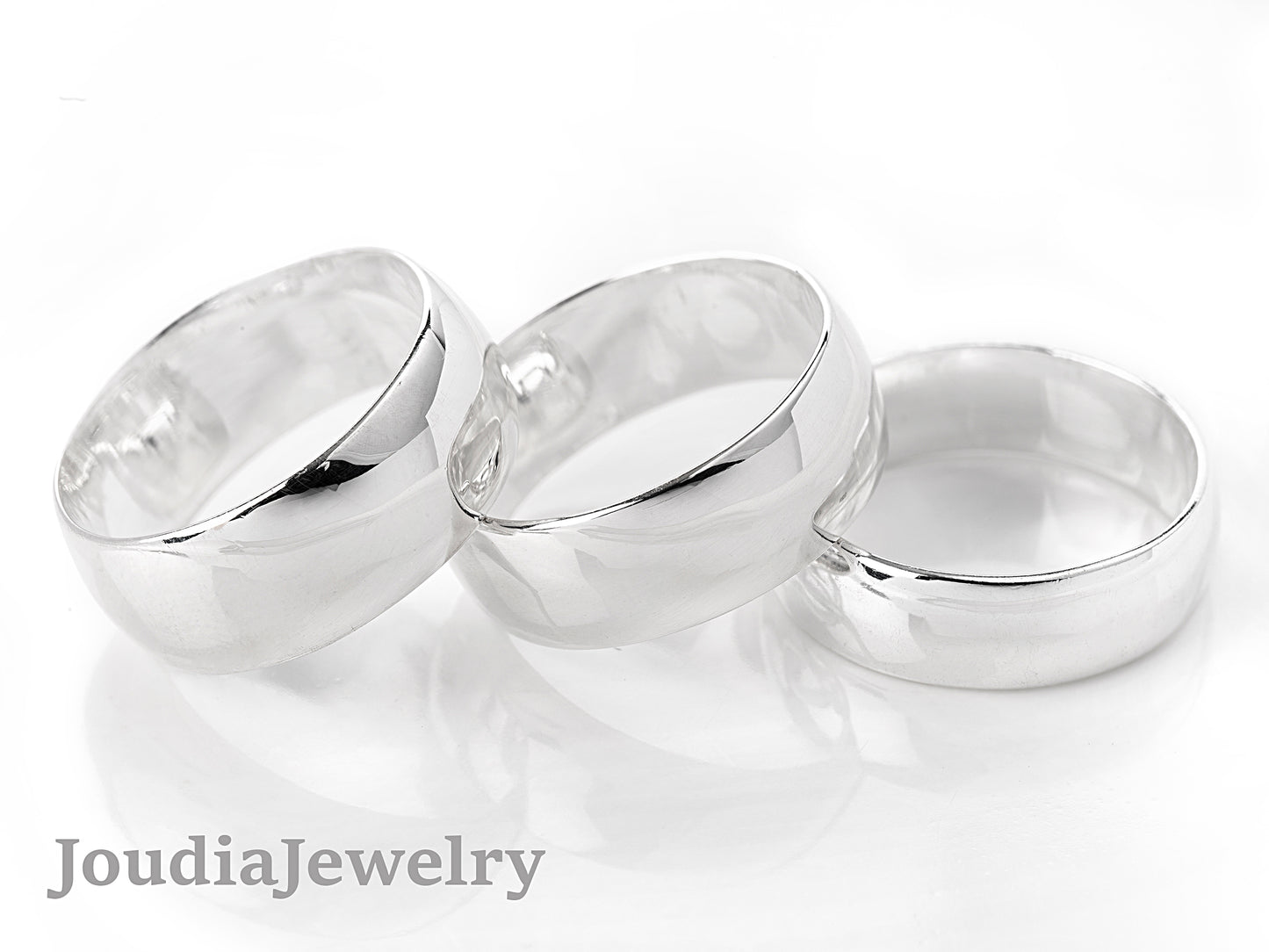 Men's Wedding Ring | Silver Round Band | Joudia Jewelry