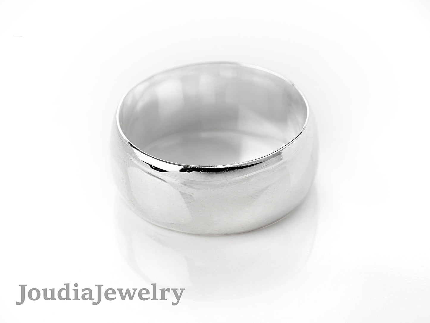 Men's Wedding Ring | Silver Round Band | Joudia Jewelry