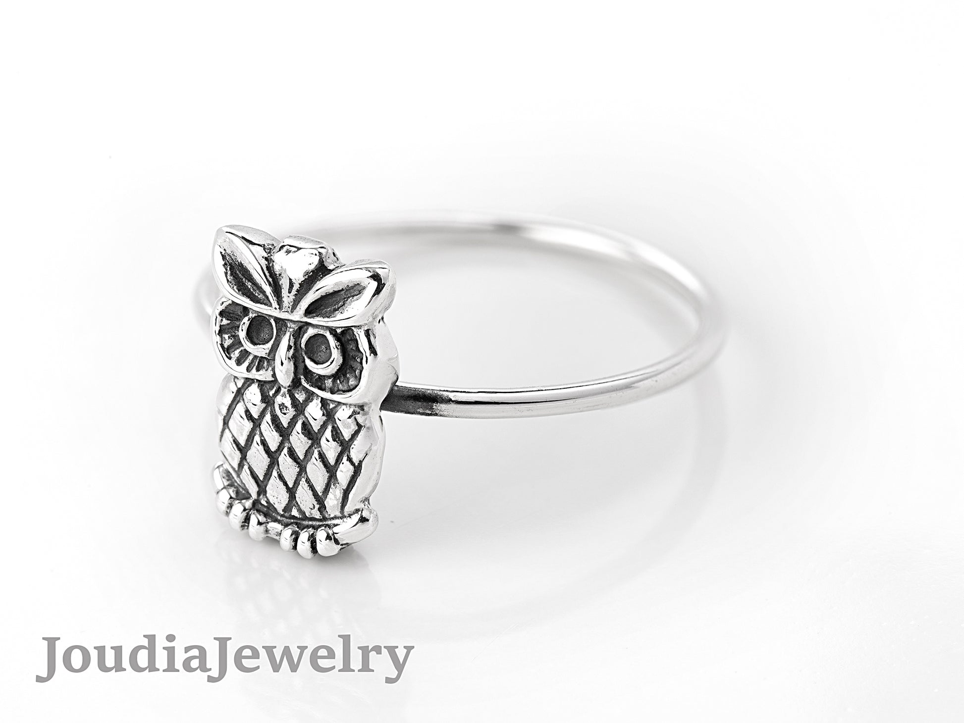 Silver Owl Ring | Women's Owl Ring | Joudia Jewelry