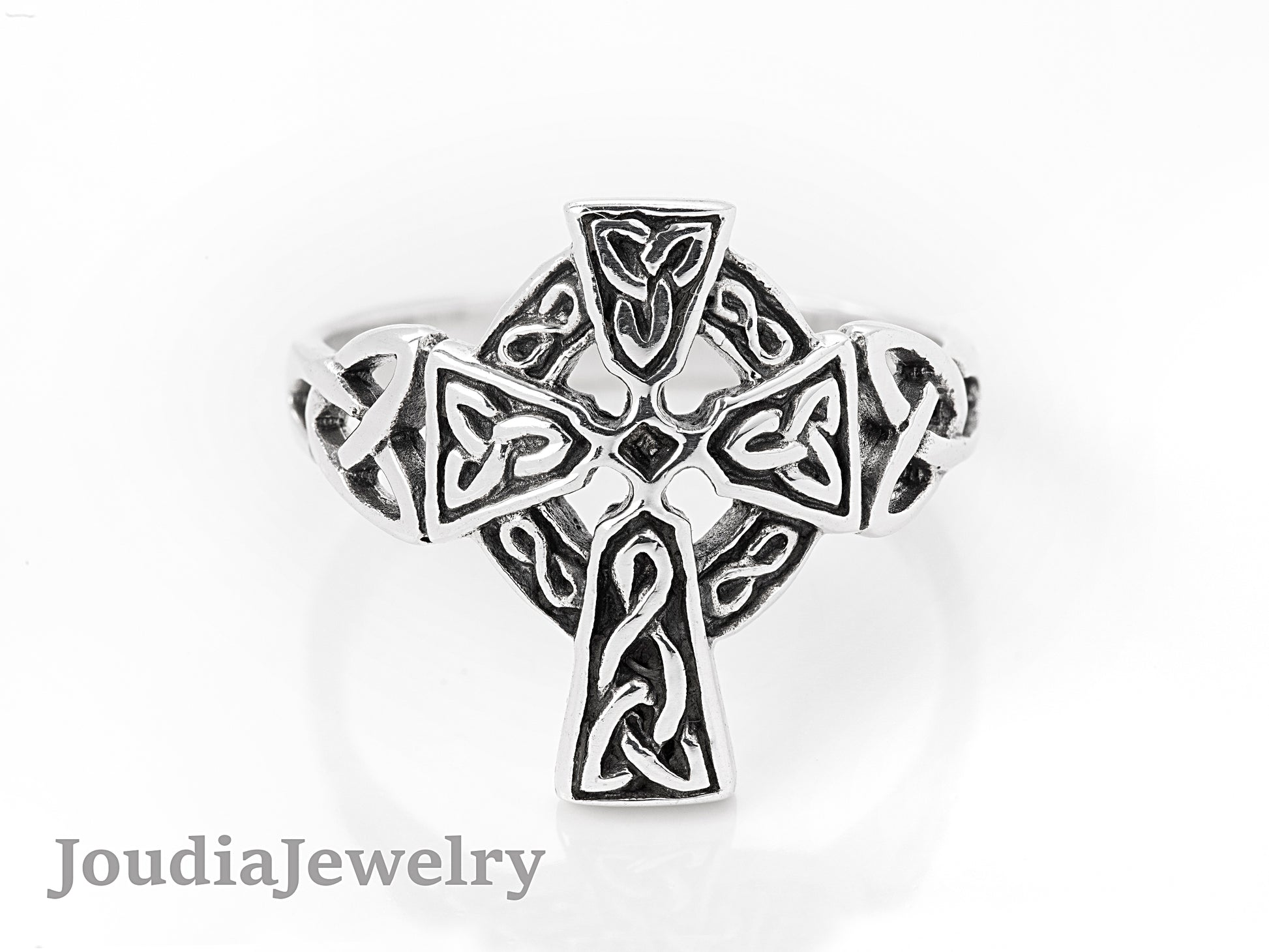 Handcrafted Cross Ring | Celtic Knot Ring | Joudia Jewelry