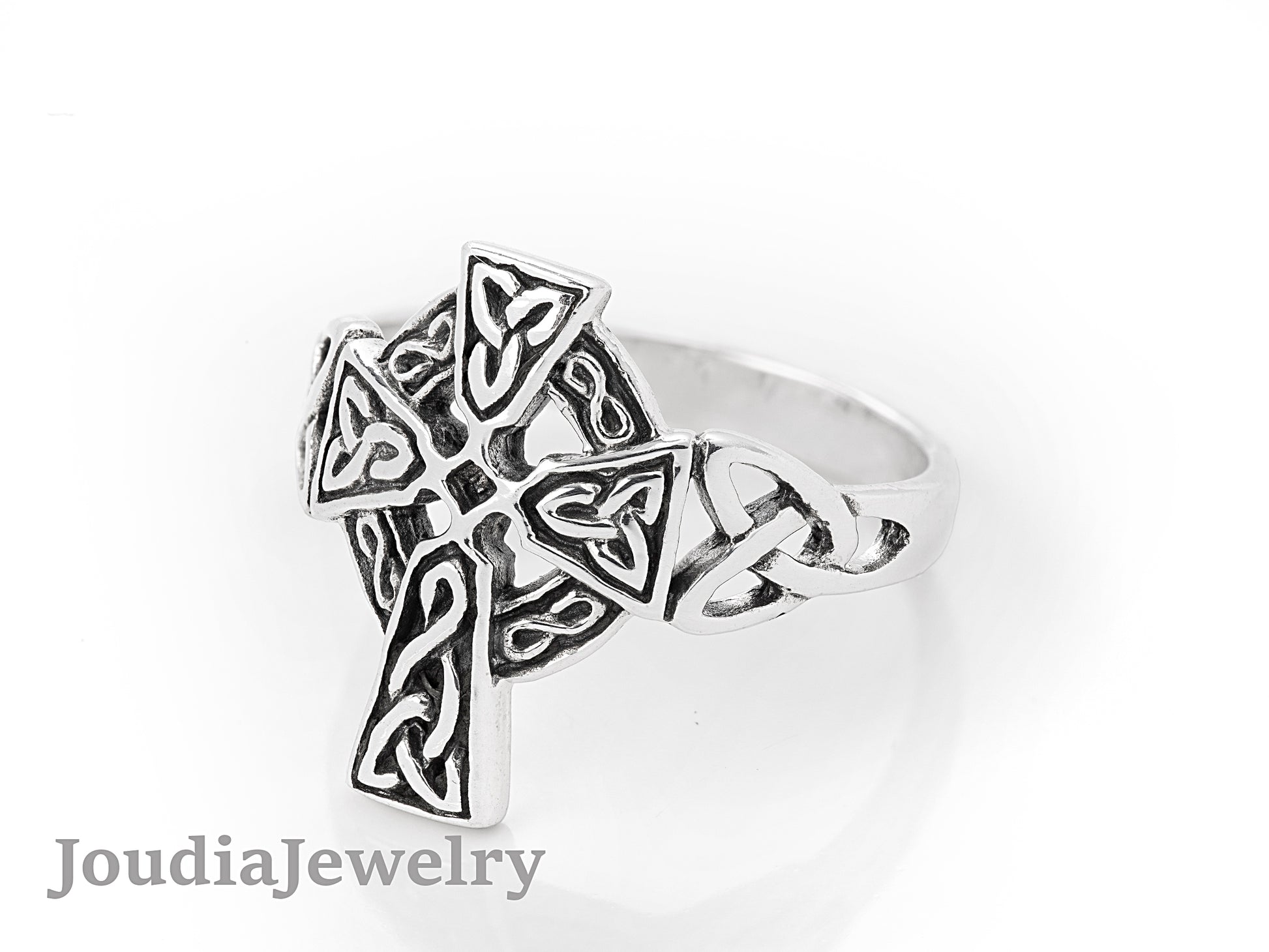 Handcrafted Cross Ring | Celtic Knot Ring | Joudia Jewelry