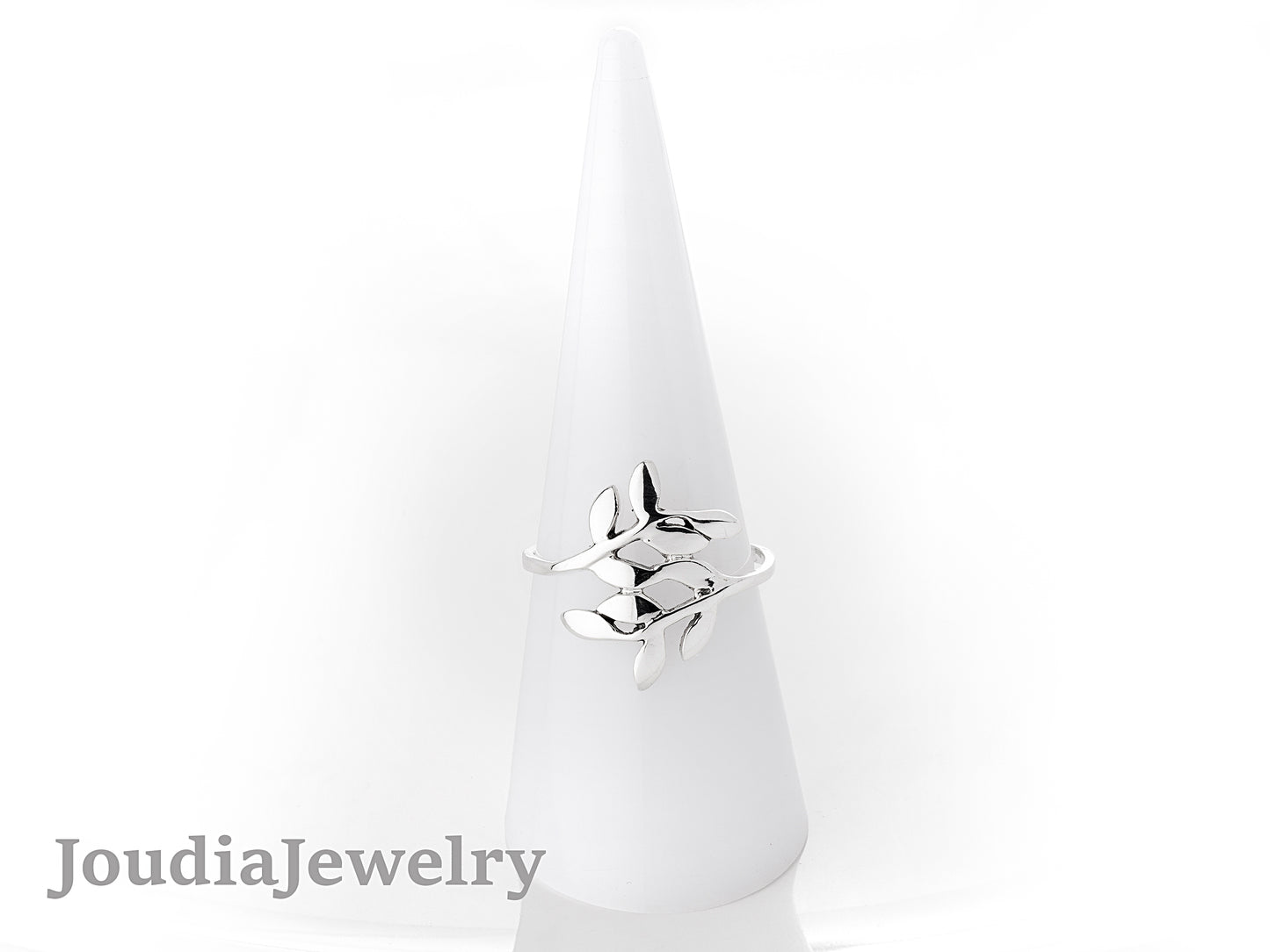 Silver Leaf Ring | Double Leaf Ring | Joudia Jewelry