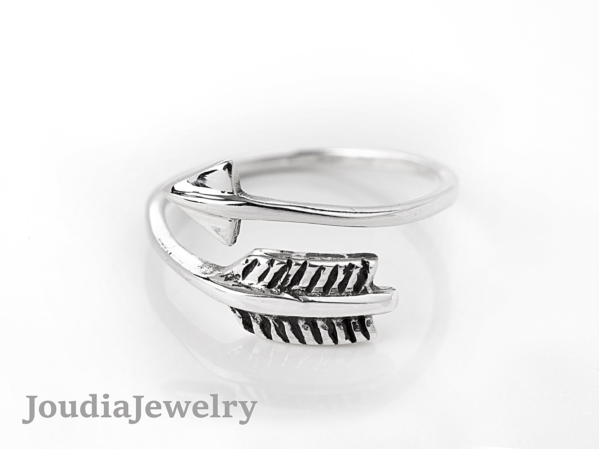 Silver Arrow Ring | Wrap Arrow Ring | Joudia Jewelry