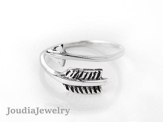 Silver Arrow Ring | Wrap Arrow Ring | Joudia Jewelry