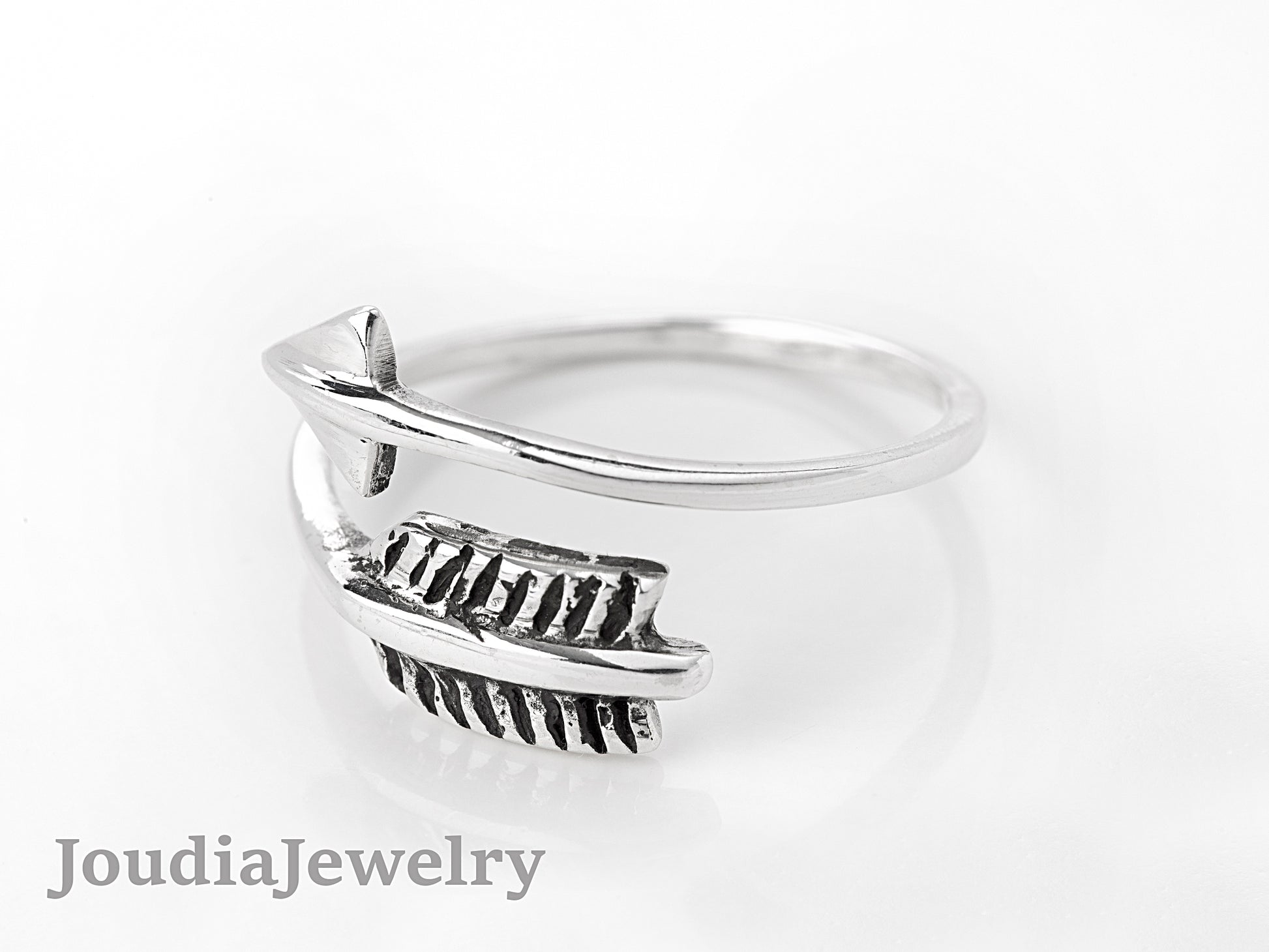 Silver Arrow Ring | Wrap Arrow Ring | Joudia Jewelry