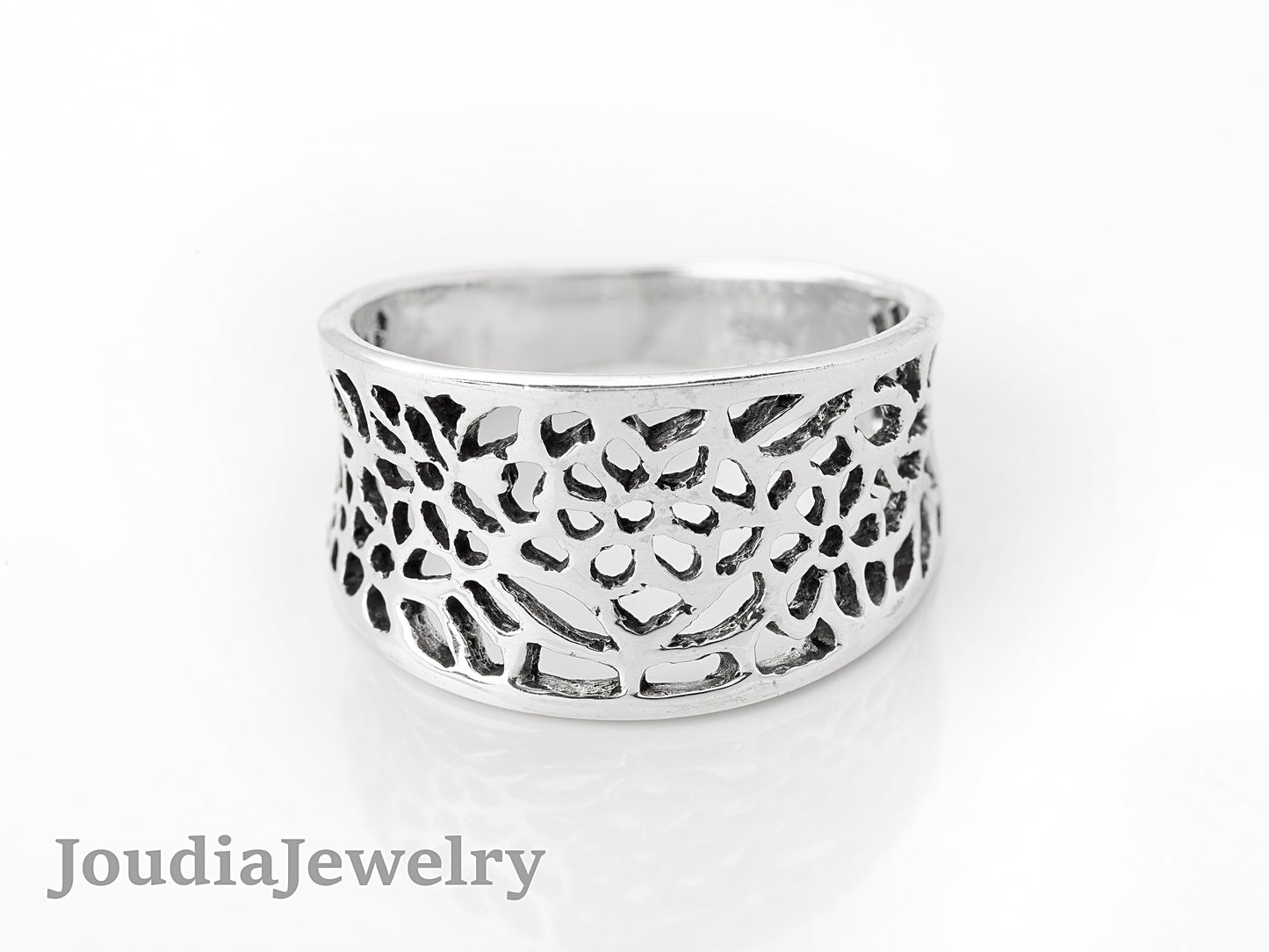 Silver Ornate Ring | Vintage Pattern Ring | Joudia Jewelry