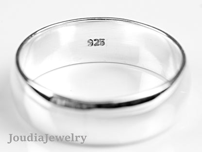 Men's Wedding Ring | Silver Round Band | Joudia Jewelry