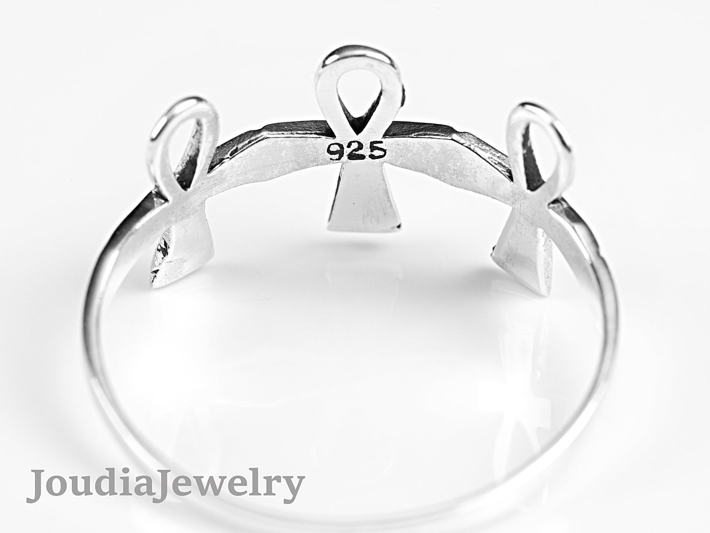 Silver Cross Rings | Egyptian Symbol Ring | Joudia Jewelry