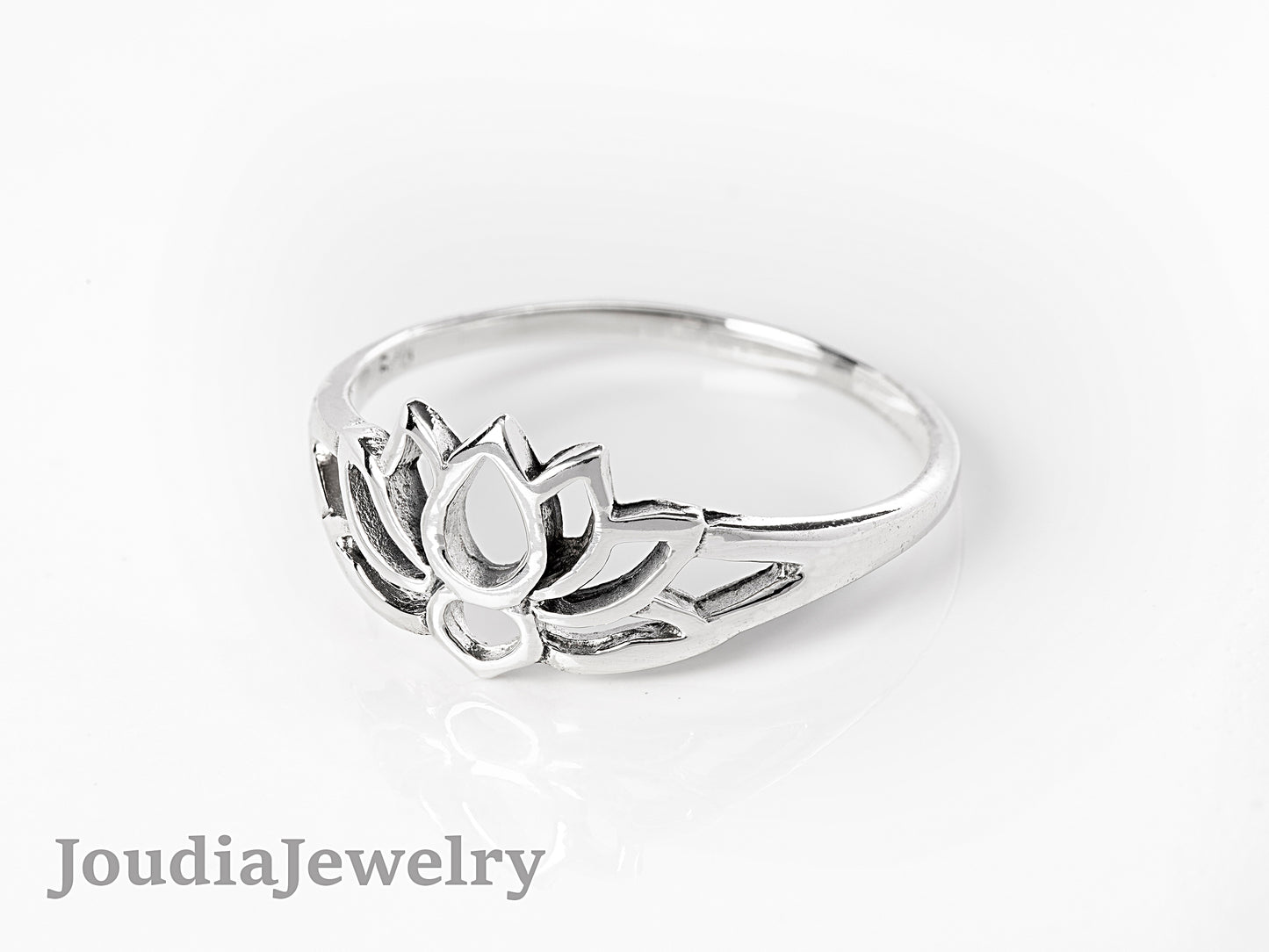 Lotus Engagement Ring | Simple Flower Ring | Joudia Jewelry