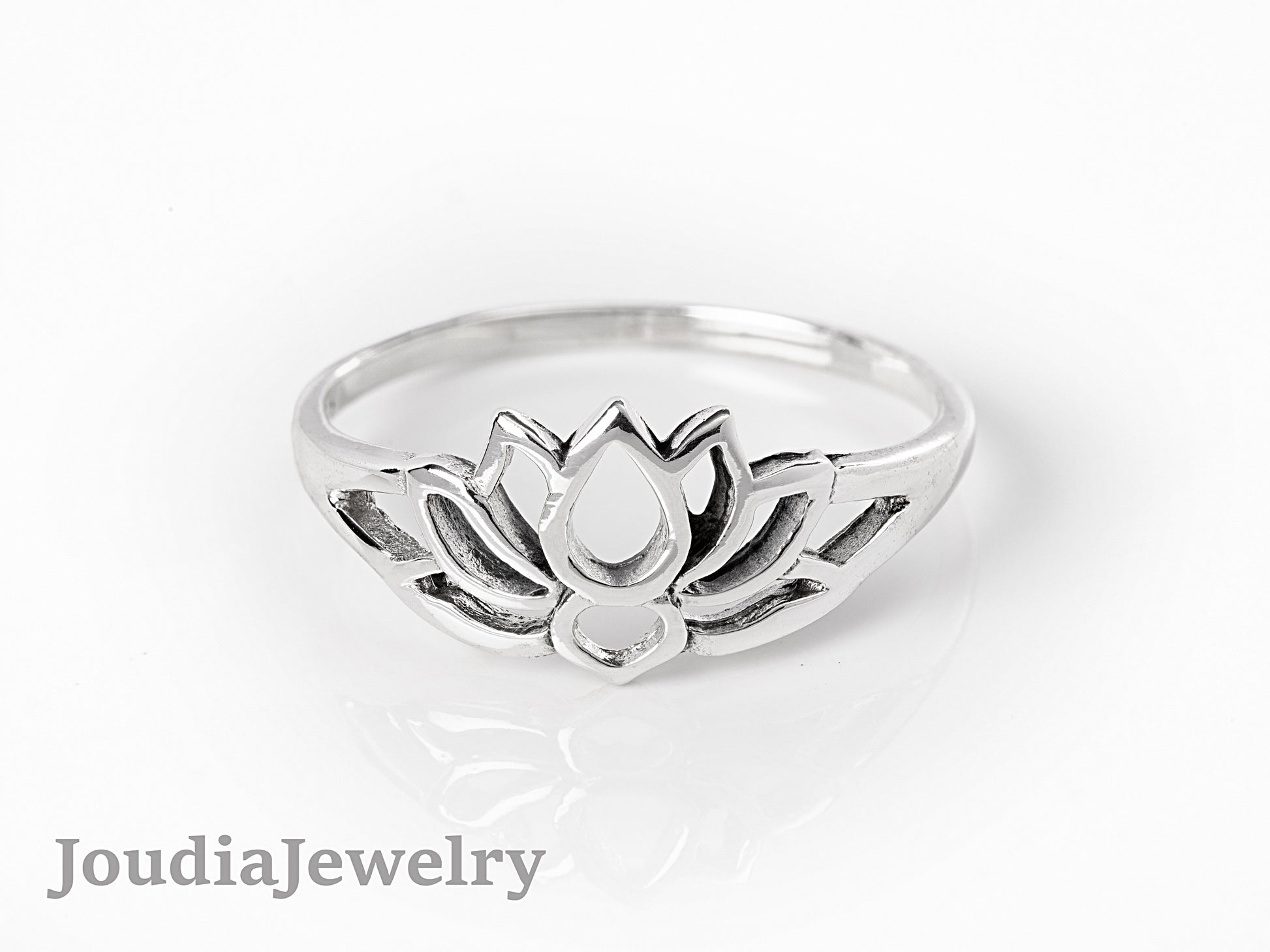 Lotus Engagement Ring | Simple Flower Ring | Joudia Jewelry