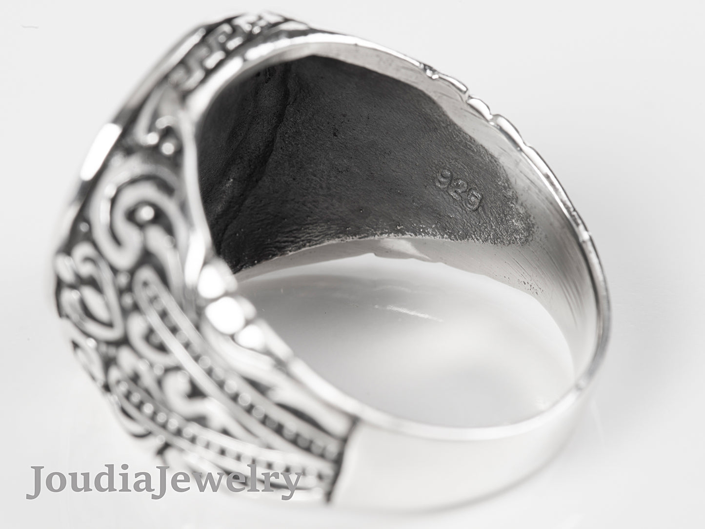 Silver Anchor Ring | Wide Band Rings | Joudia Jewelry