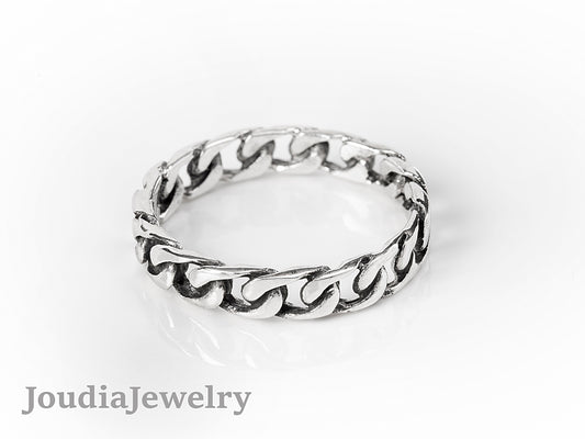 Cuban Link Ring | Silver Cuban Ring | Joudia Jewelry