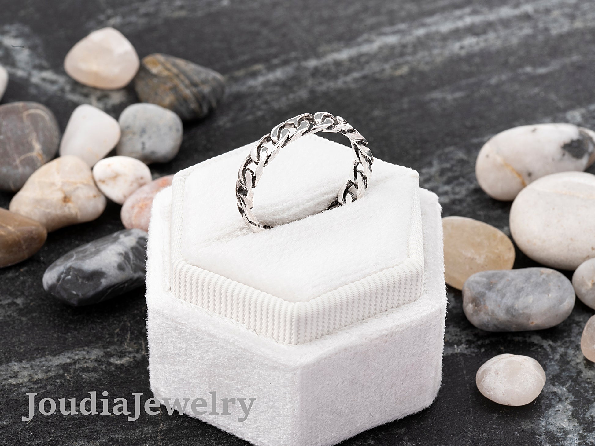 Cuban Link Ring | Silver Cuban Ring | Joudia Jewelry