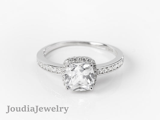 Cushion Cut Ring | Gift For Her | Joudia Jewelry