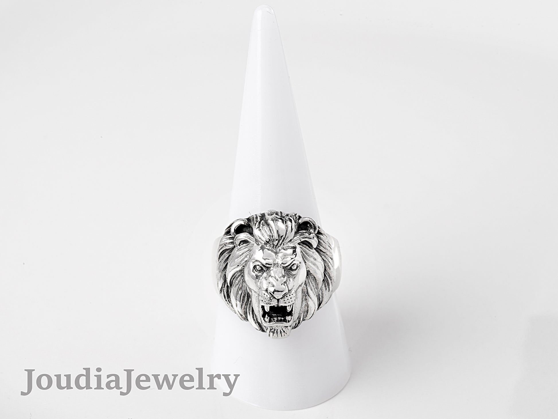 Silver Lion Ring | Unisex Lion Ring | Joudia Jewelry