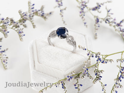 Blue Sapphire Ring | Sapphire Wedding Ring | Joudia Jewelry