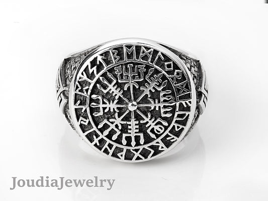 Men's Compass Ring | Viking Compass Ring | Joudia Jewelry