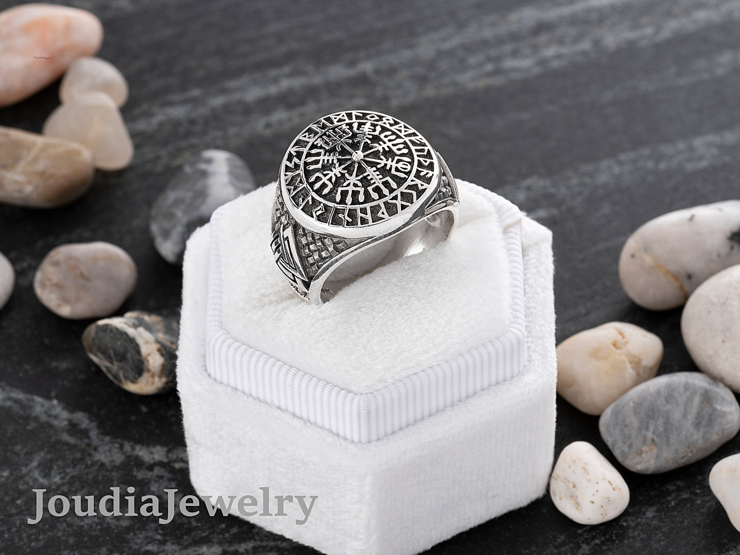 Men's Compass Ring | Viking Compass Ring | Joudia Jewelry