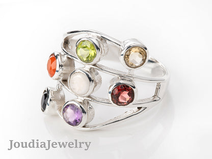 7 Chakra Ring | Real Gemstone Ring | Joudia Jewelry