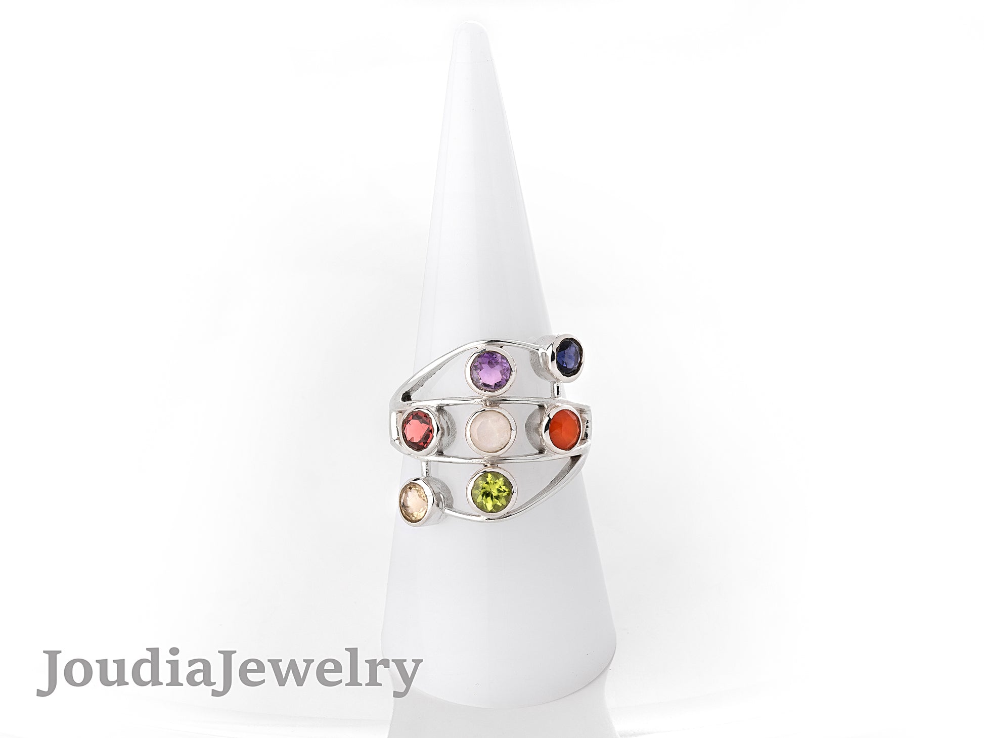 7 Chakra Ring | Real Gemstone Ring | Joudia Jewelry