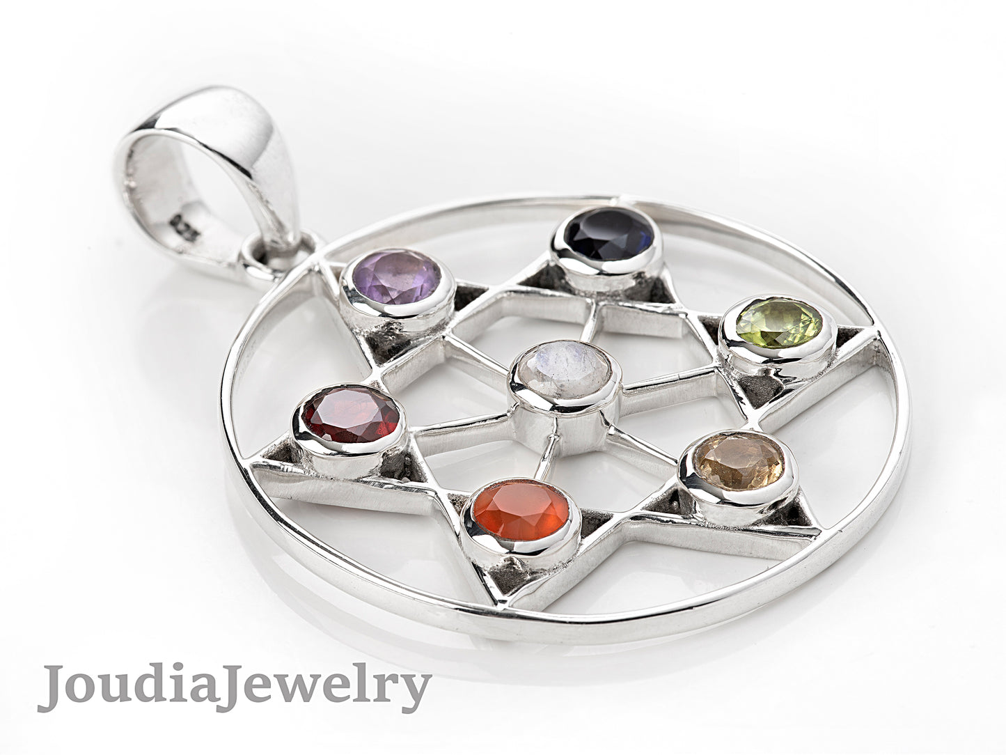 Pendentif Chakra Étoile de David - Argent 925