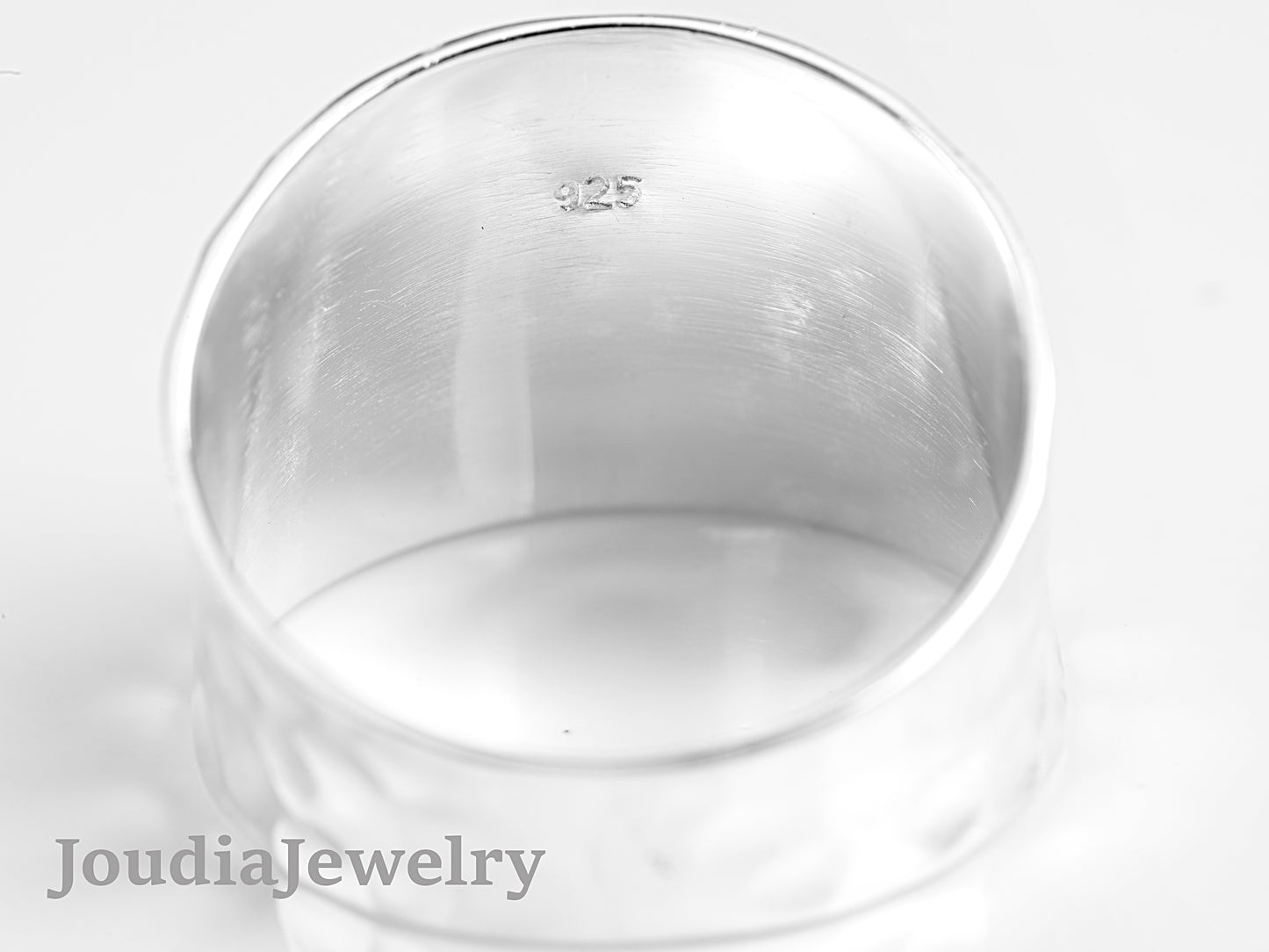 Silver Hammered Ring | Men's Hammered Ring | Joudia Jewelry