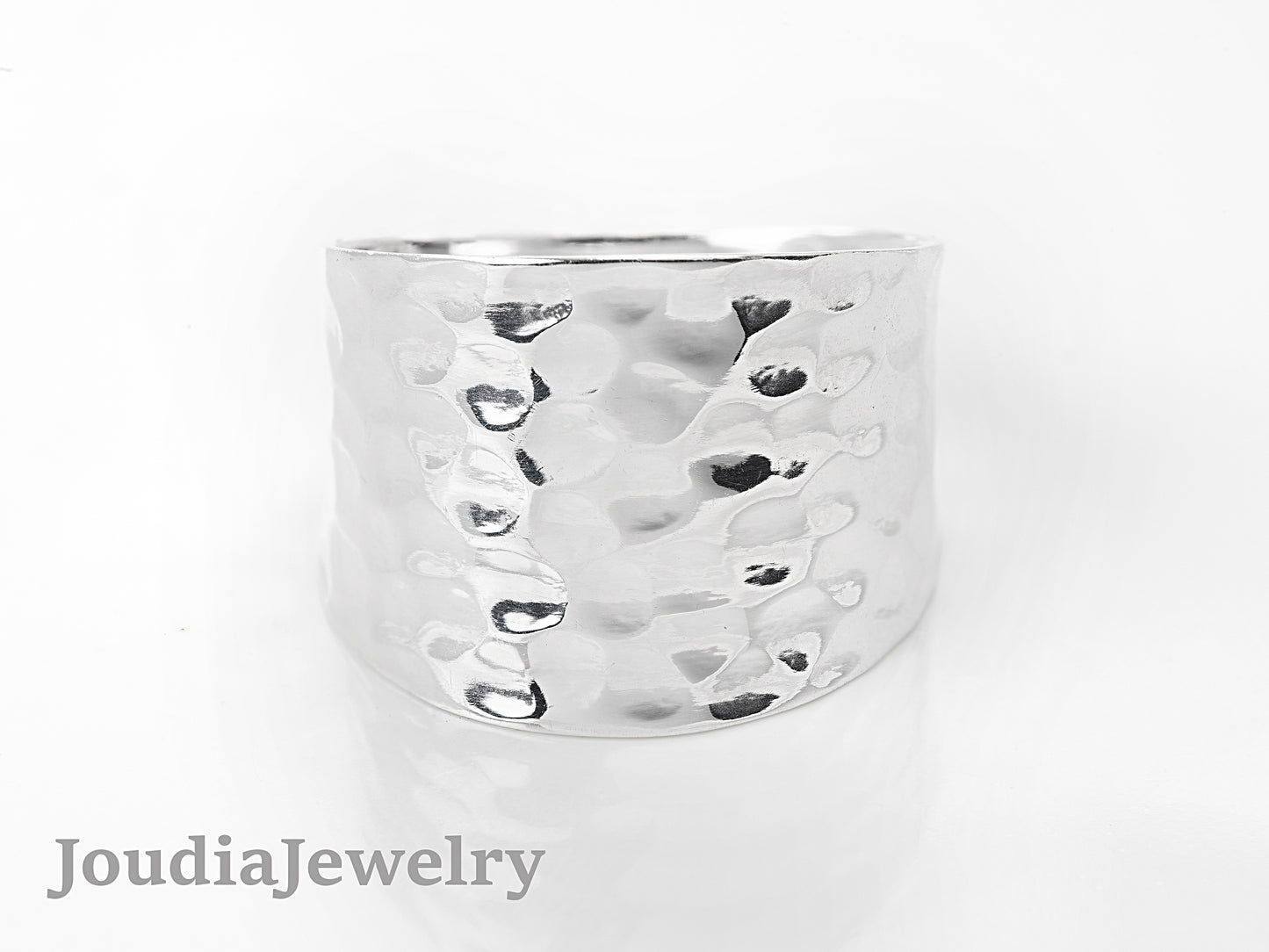 Silver Hammered Ring | Men's Hammered Ring | Joudia Jewelry