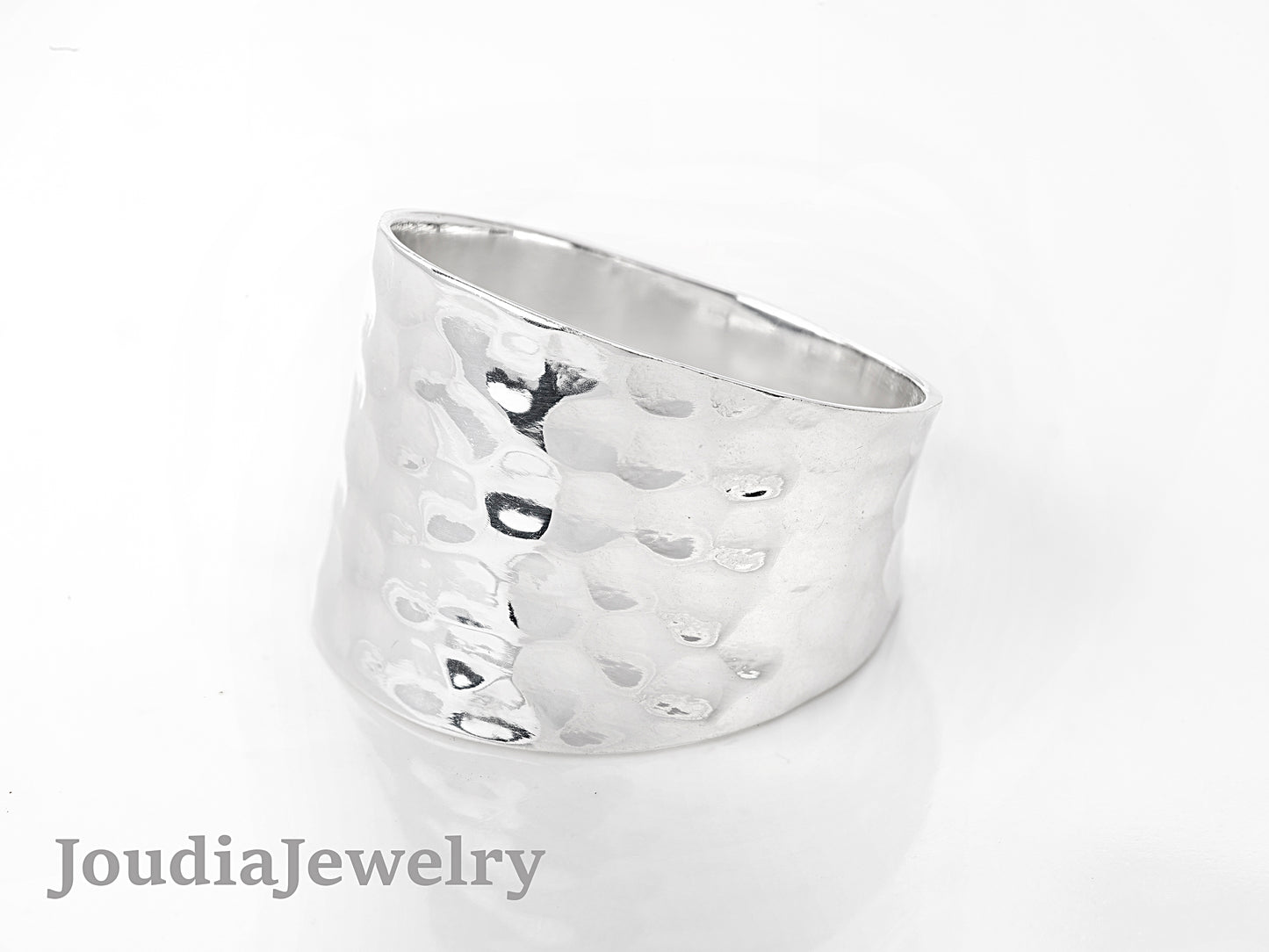 Silver Hammered Ring | Men's Hammered Ring | Joudia Jewelry