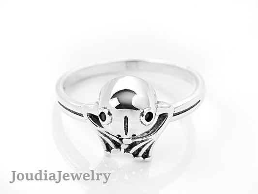 Silver Frog Ring | Animal Spirit Ring | Joudia Jewelry