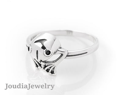 Silver Frog Ring | Animal Spirit Ring | Joudia Jewelry