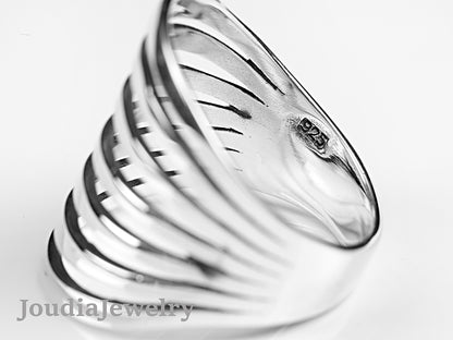 Wire Wrapped Rings | Silver Layered Ring | Joudia Jewelry