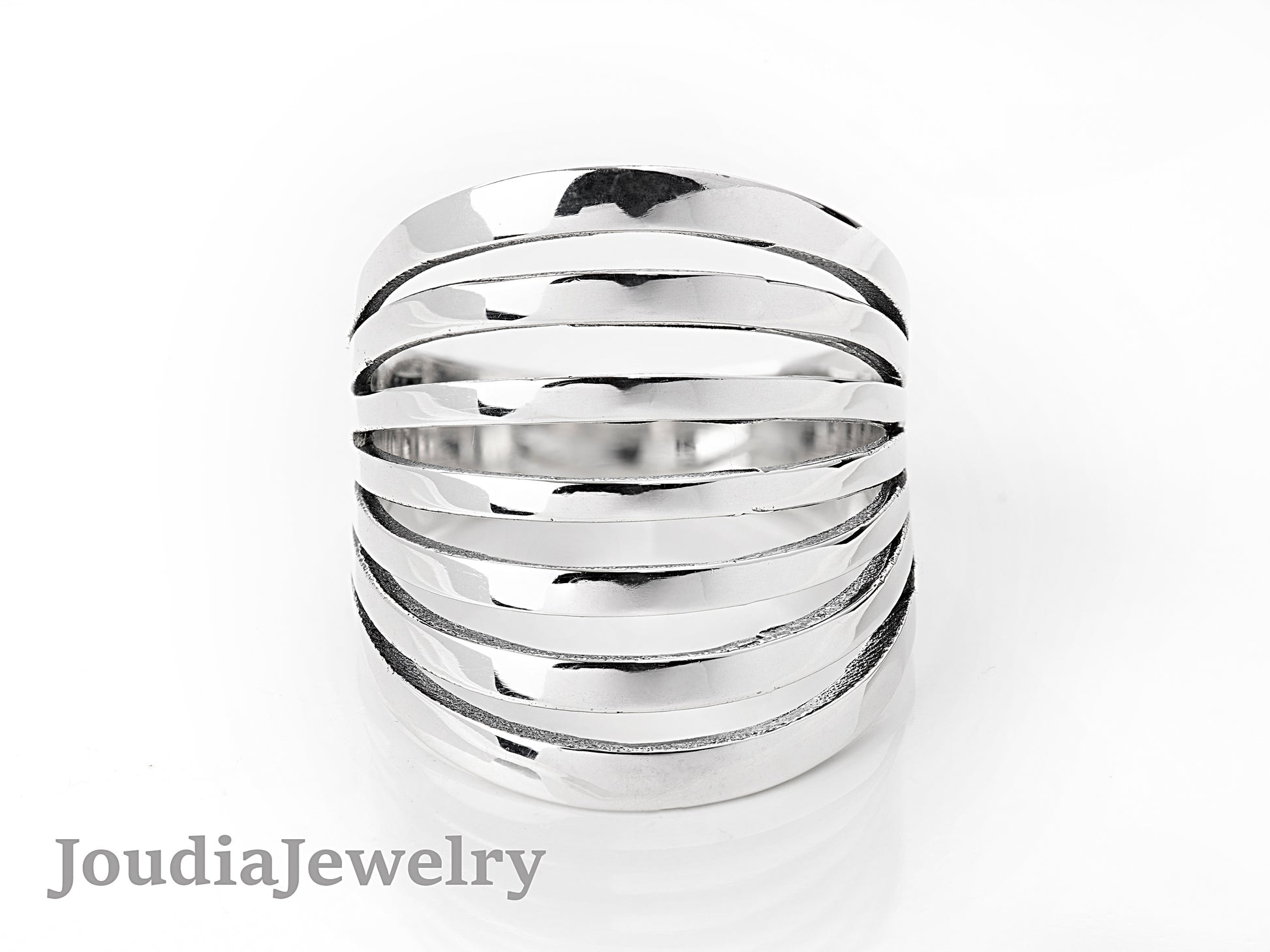 Wire Wrapped Rings | Silver Layered Ring | Joudia Jewelry