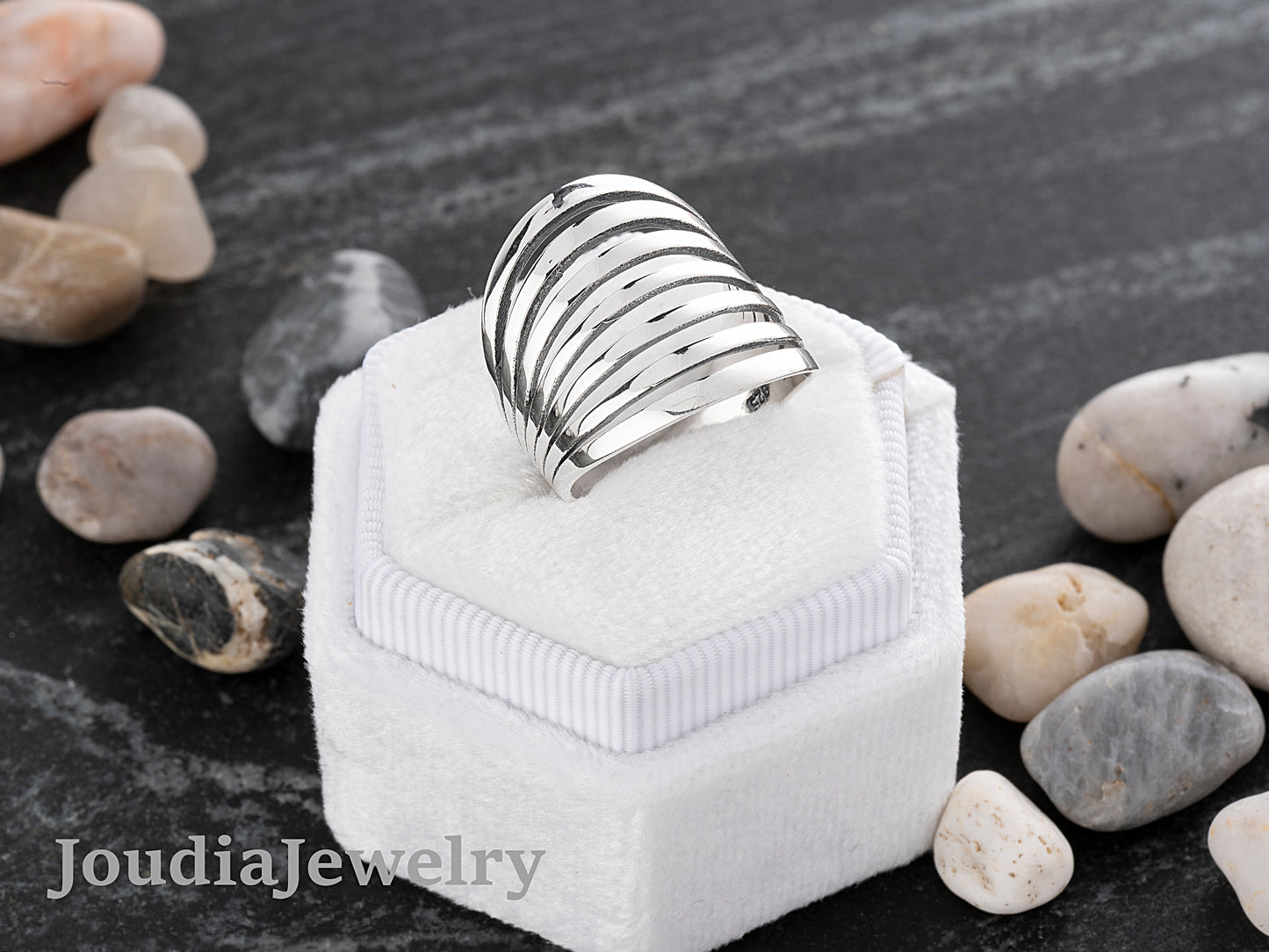 Wire Wrapped Rings | Silver Layered Ring | Joudia Jewelry