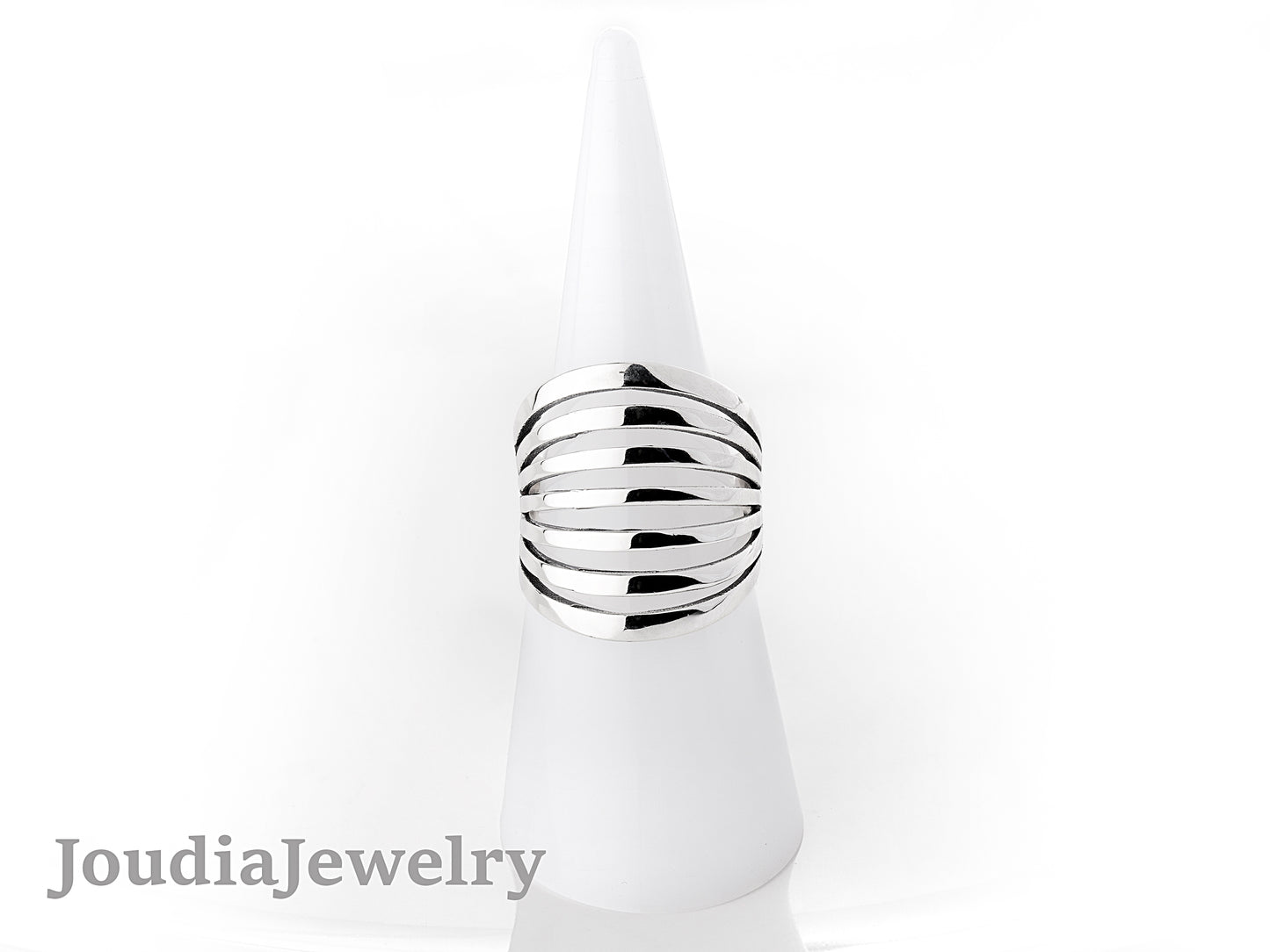 Wire Wrapped Rings | Silver Layered Ring | Joudia Jewelry