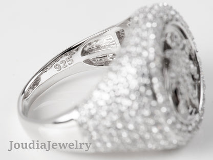 Silver CZ Ring | Men's CZ Ring | Joudia Jewelry