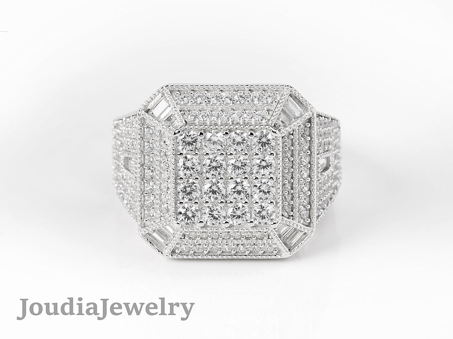 Men's Iced Out Ring | Silver Iced out Ring | Joudia Jewelry