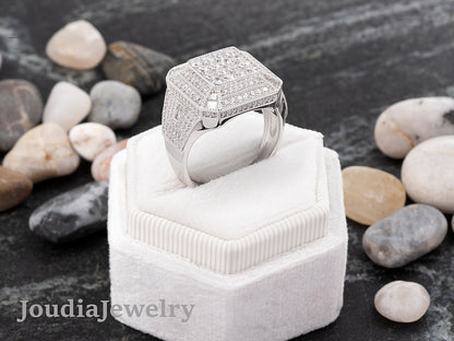 Men's Iced Out Ring | Silver Iced out Ring | Joudia Jewelry