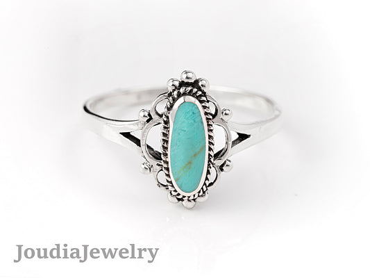 Turquoise Stone Rings | Promise Ring | Joudia Jewelry