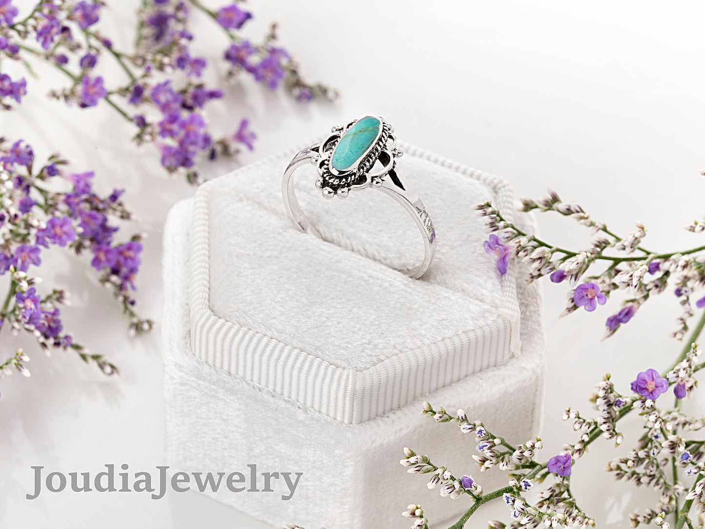 Turquoise Stone Rings | Promise Ring | Joudia Jewelry