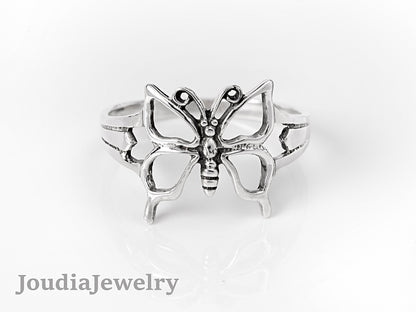 Silver Butterfly Ring | Women's Butterfly Ring | Joudia Jewelry