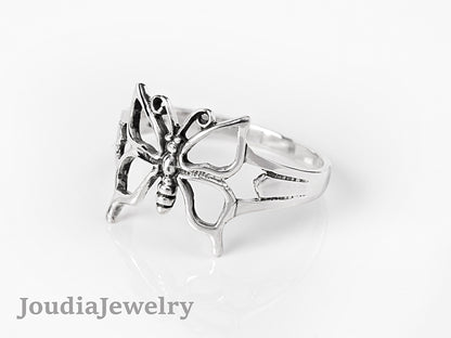 Silver Butterfly Ring | Women's Butterfly Ring | Joudia Jewelry