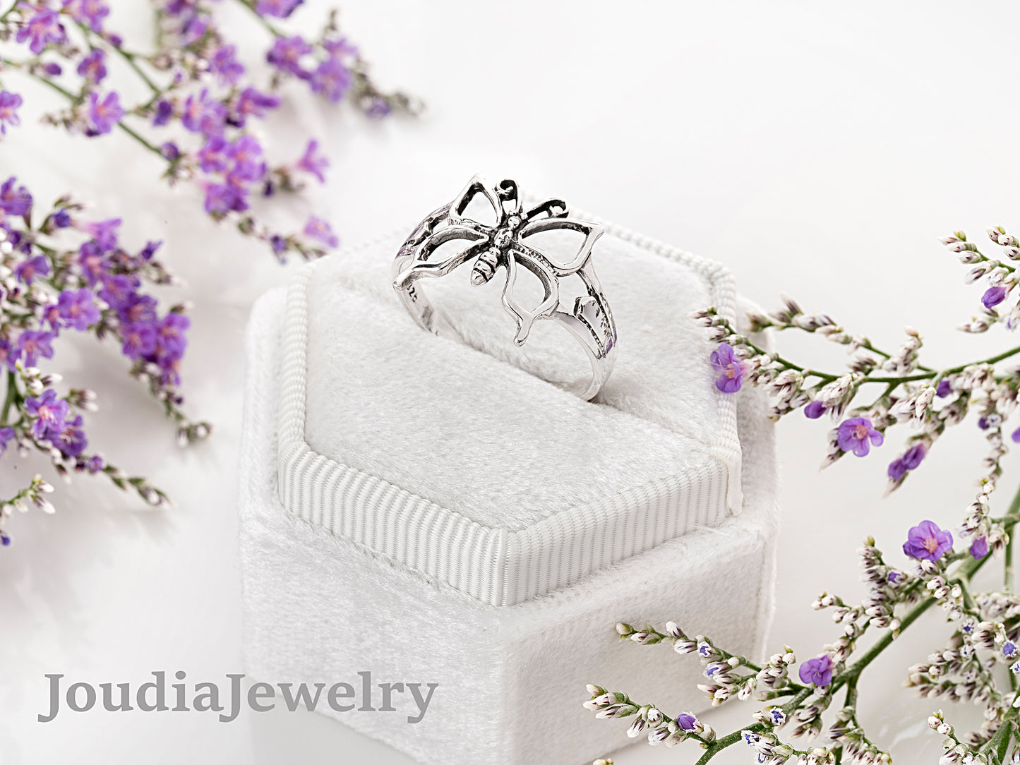 Silver Butterfly Ring | Women's Butterfly Ring | Joudia Jewelry