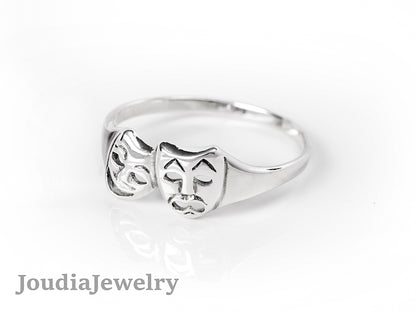 Theater mask Ring | Opera Mask Ring | Joudia Jewelry