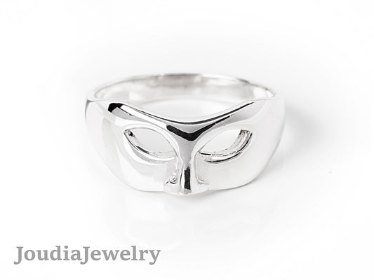 Silver Mask Ring | Phantom Mask Ring | Joudia Jewelry