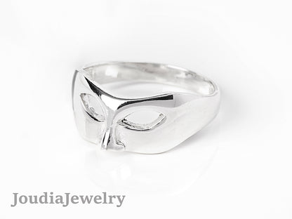 Silver Mask Ring | Phantom Mask Ring | Joudia Jewelry